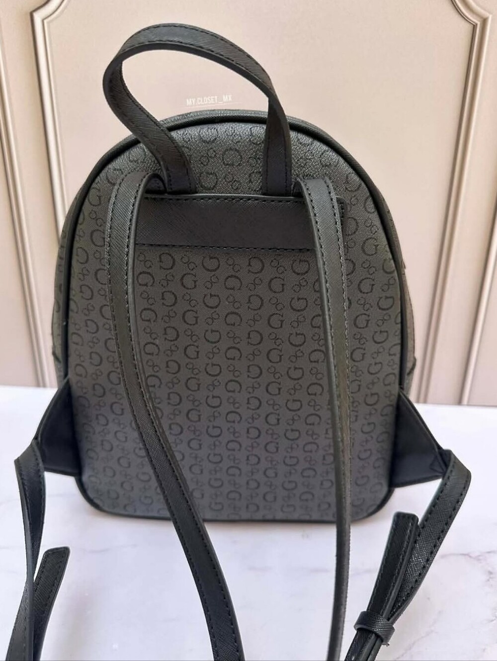 GUESS Grey Monogram Backpack - Picture 3 of 3